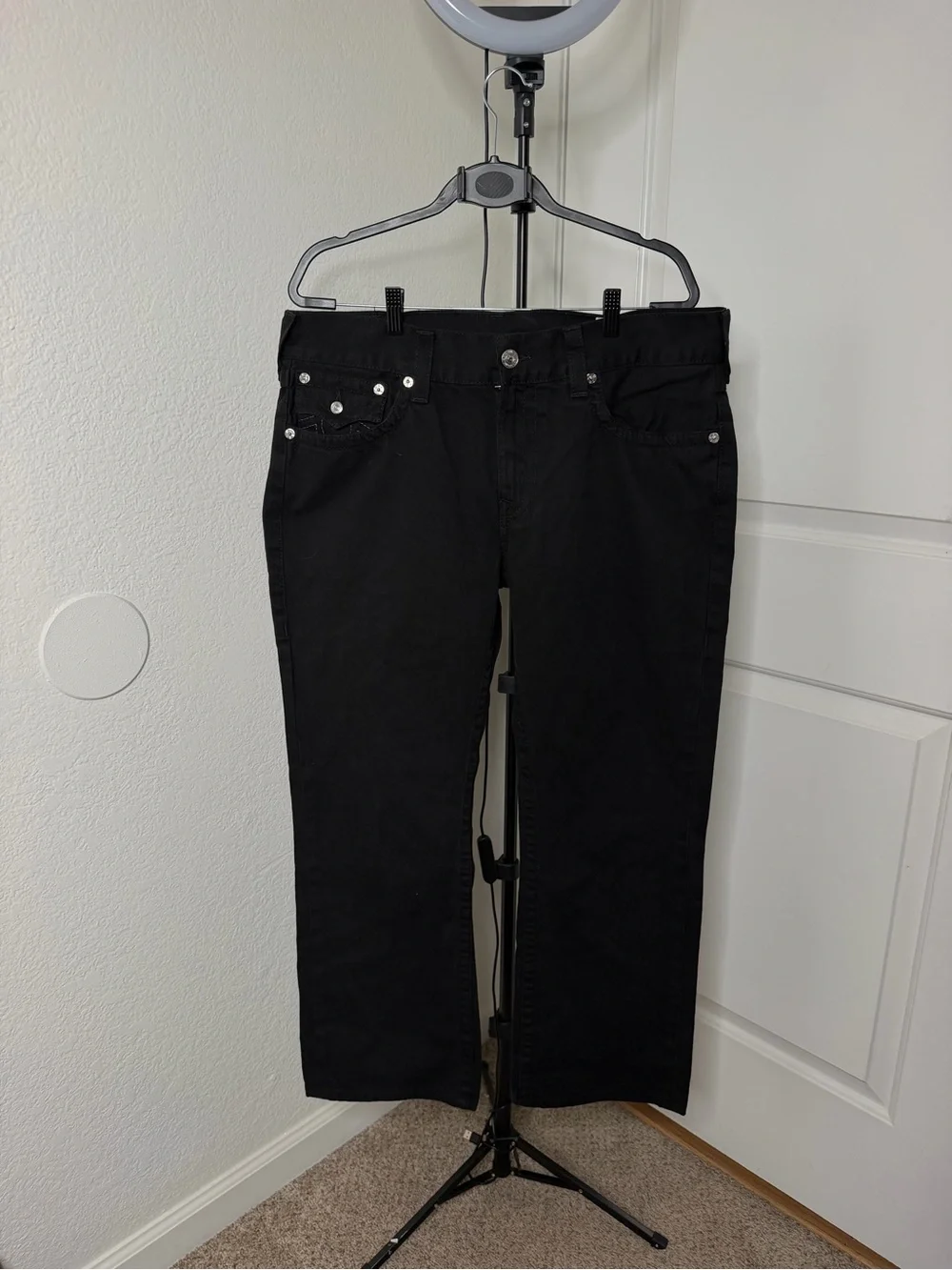 True Religion Men’s Black Jeans Size 36 World Tour